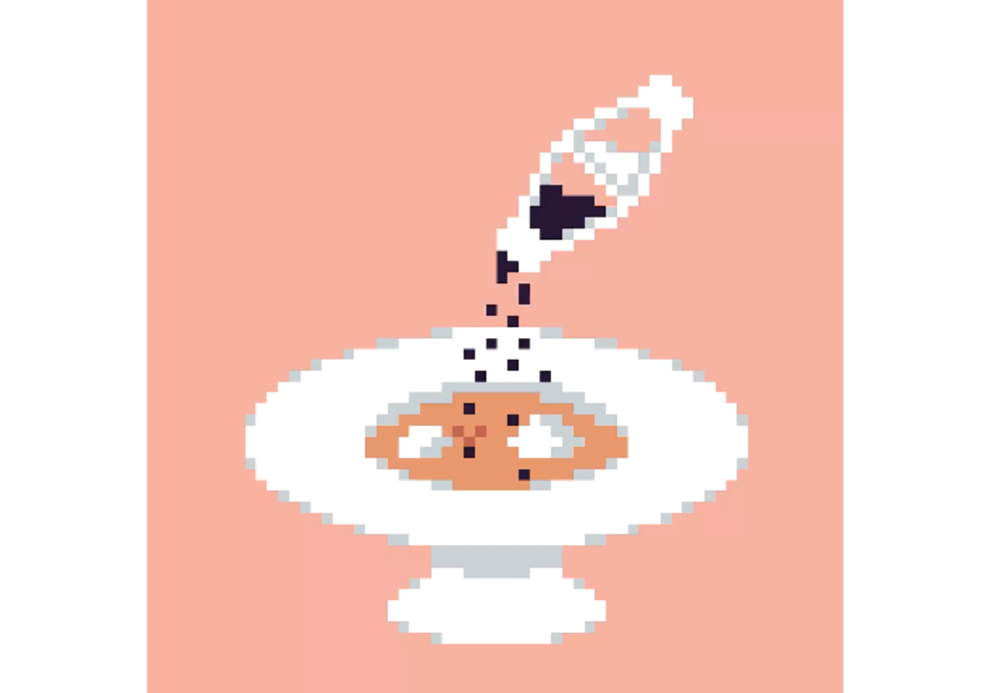 Pixel art of cute salt and pepper shakers