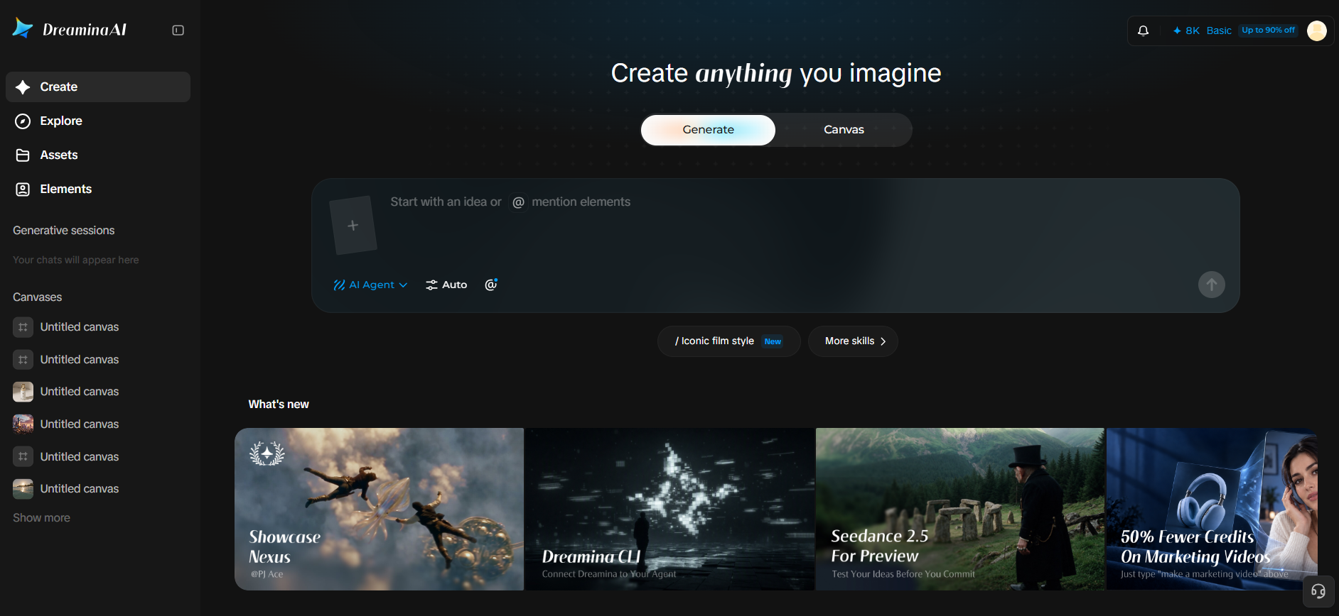 Dreamina AI Interface