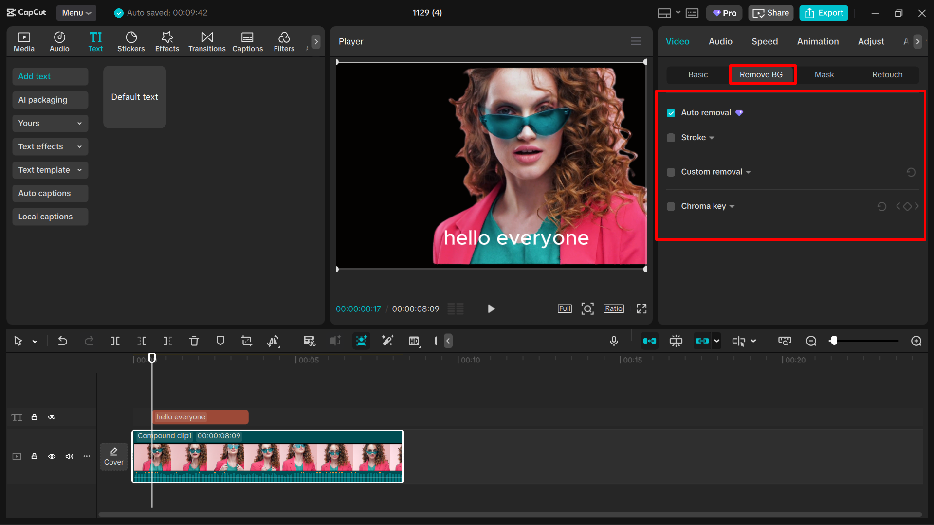 Video background remover in CapCut