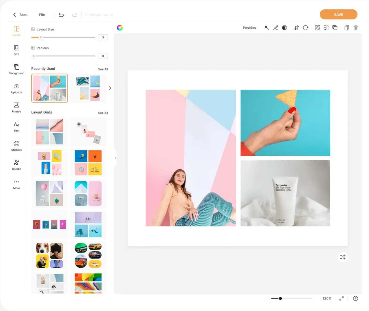 Interface of PhotoJoiner - another photo combine editor