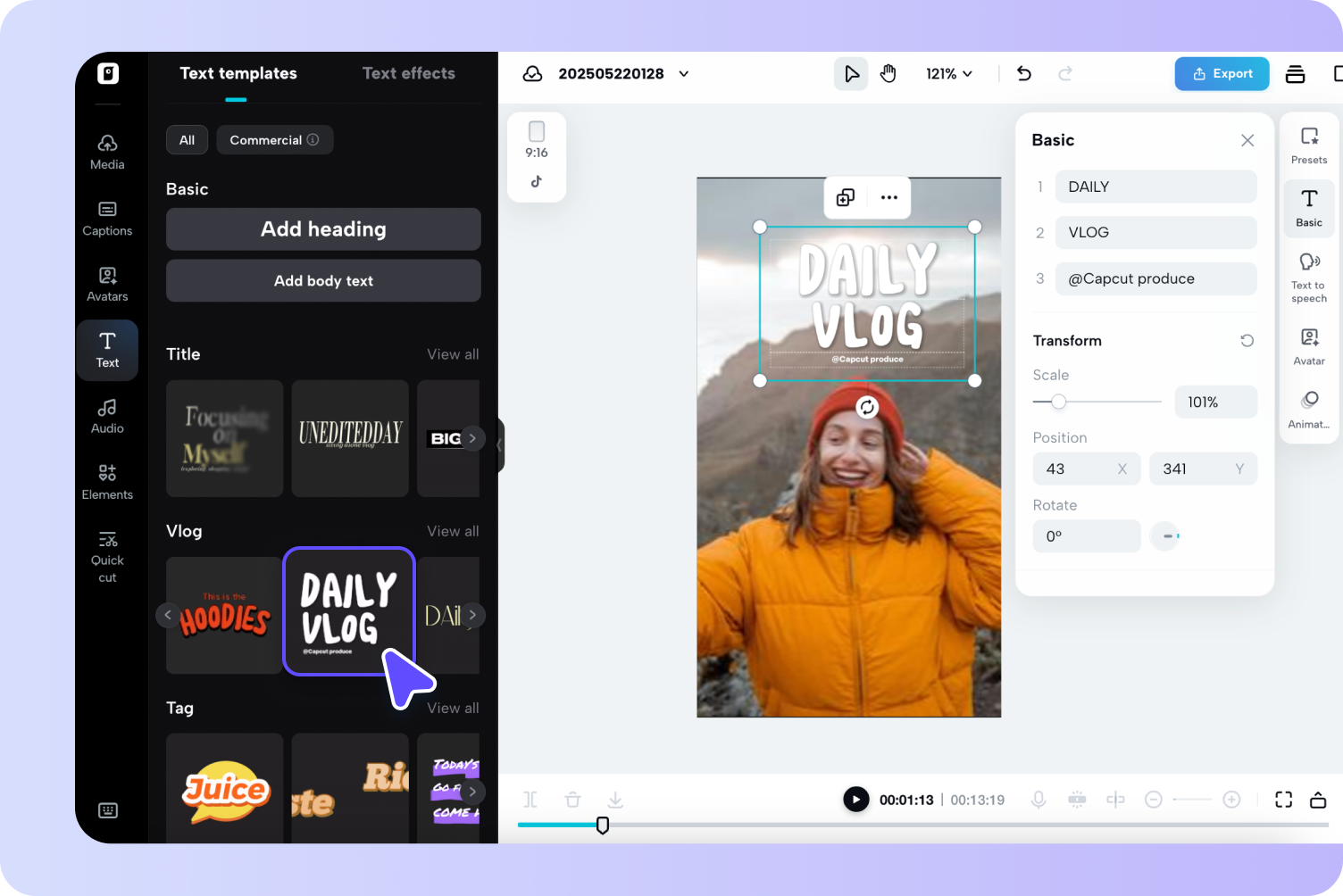 Пользователь, добавляющий музыкальный трек к временной шкале видео в простом в использовании редакторе.