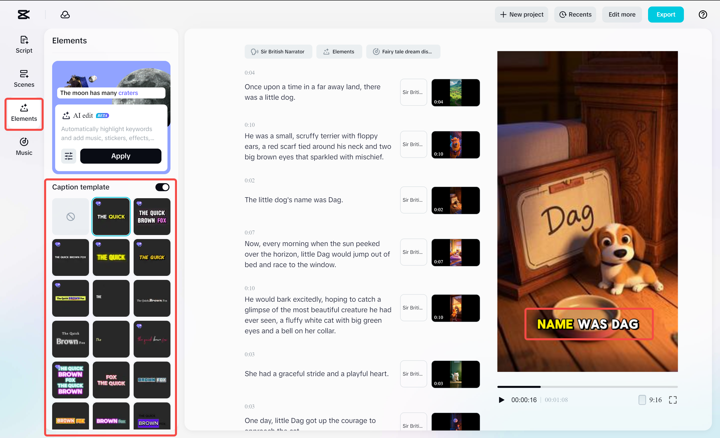 Customizing and adding captions to video