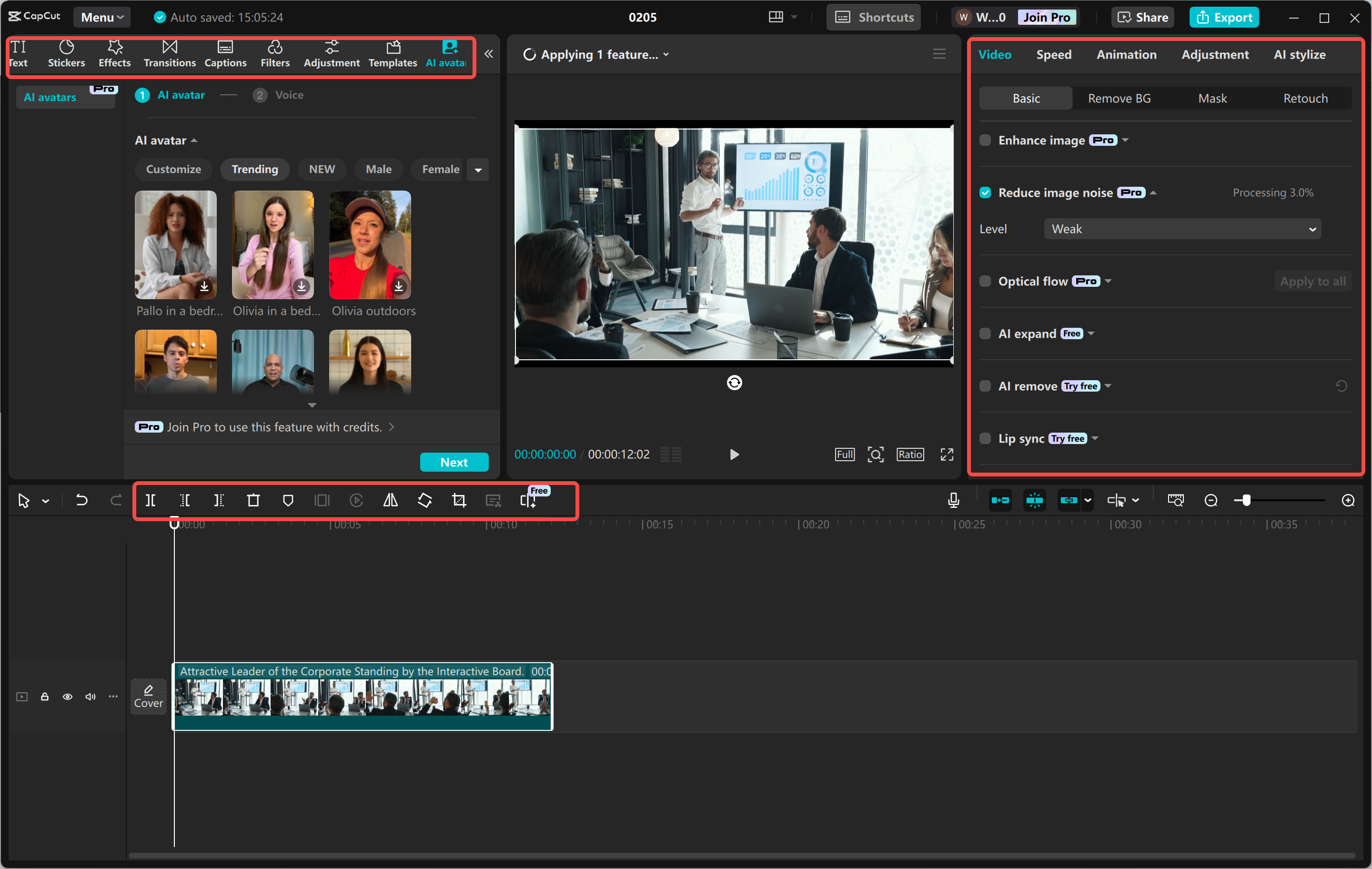 Personalizing the video by using various tools in the CapCut desktop video editor