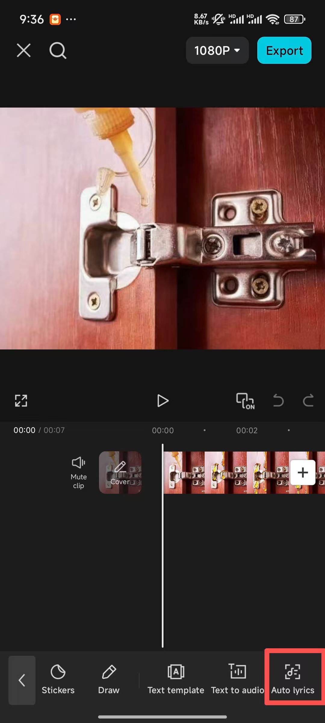 Tap "Auto Lyrics"  at the bottom toolbar on Mobile App