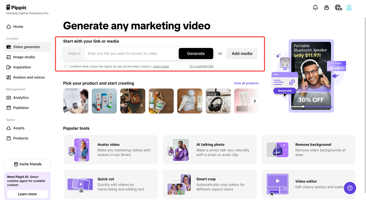 Start with links or media