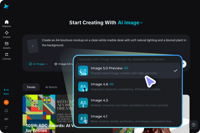  Generate your mockup with Seedream 5.0