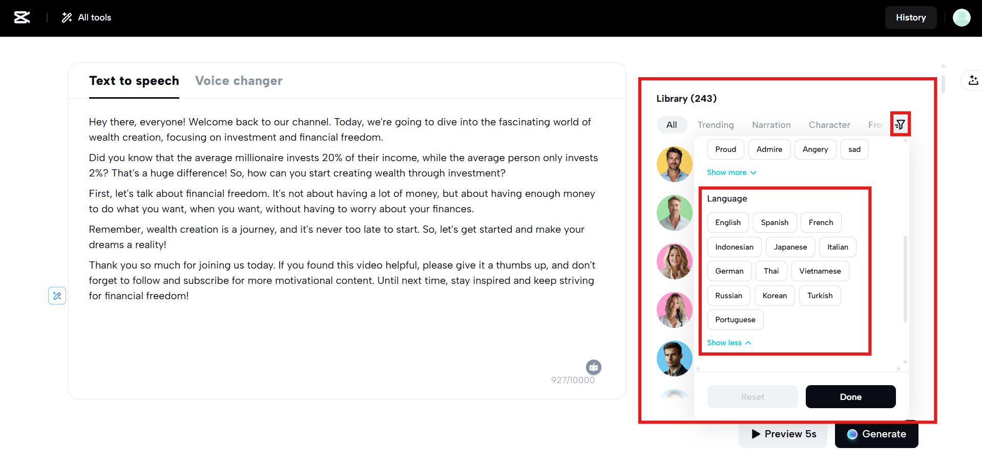 Multi-language support