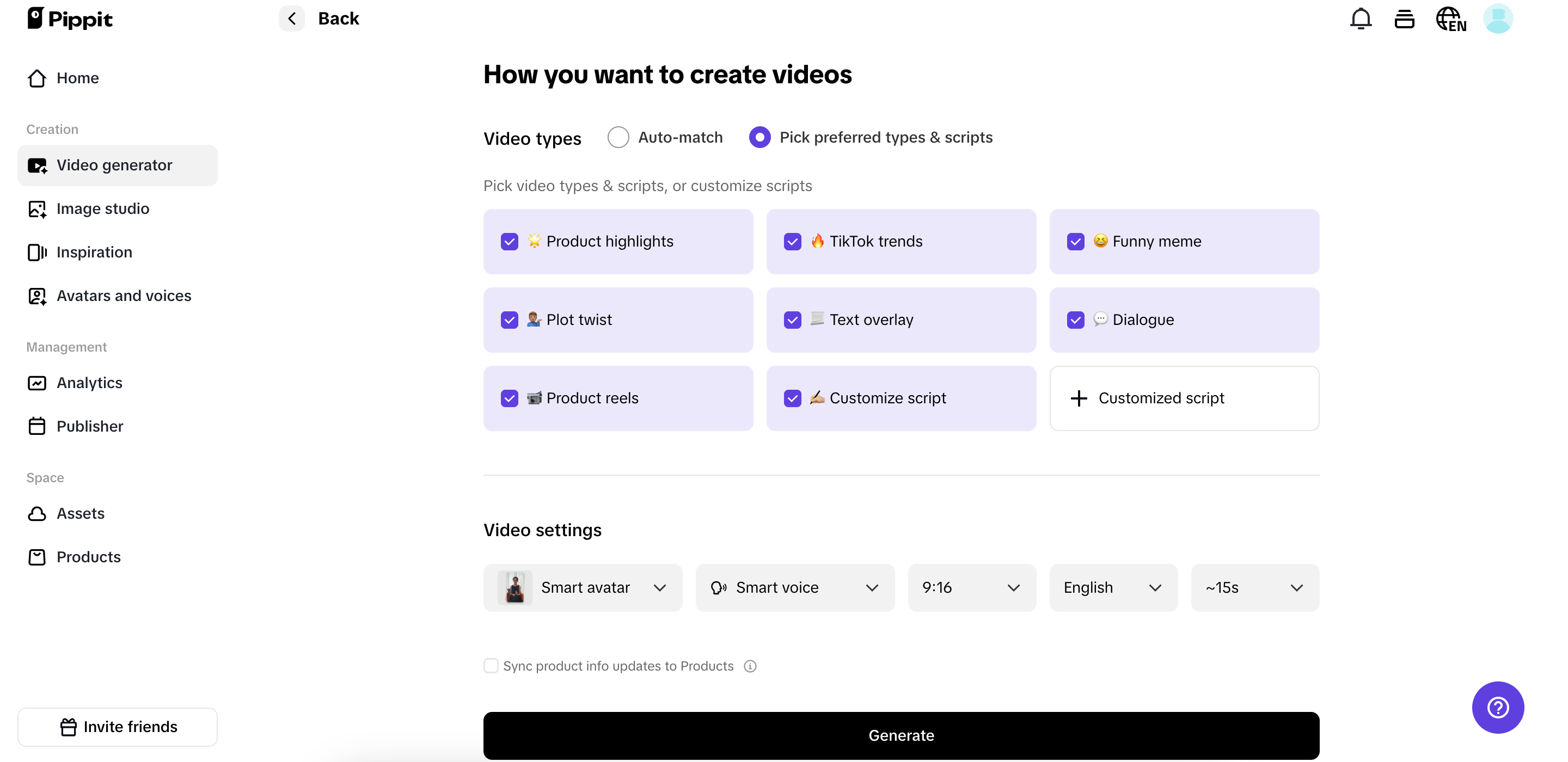 Personalize as configurações de vídeo