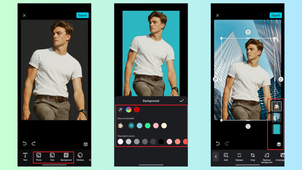 Refine cutout and customize the background