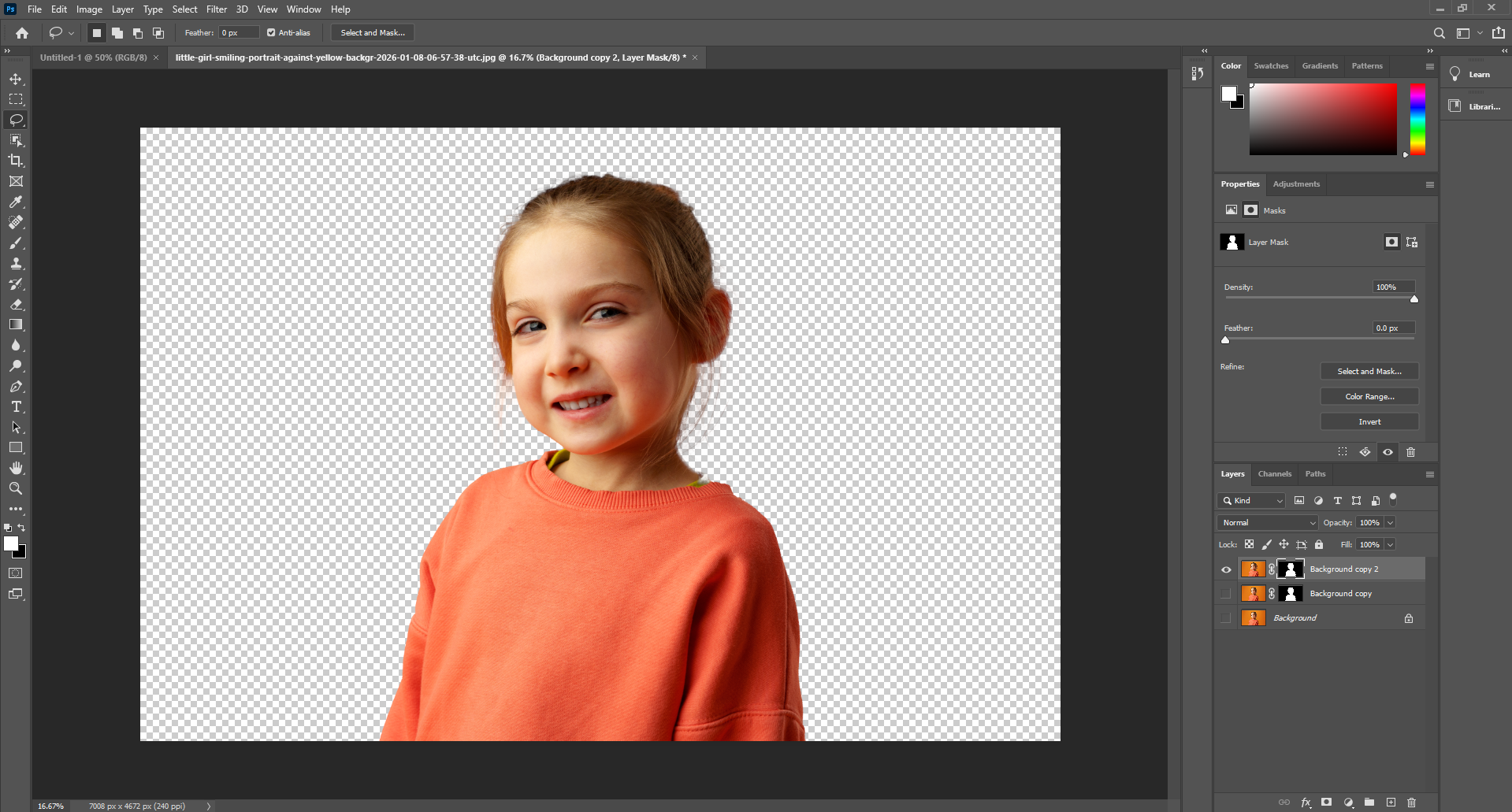 Export a transparent image