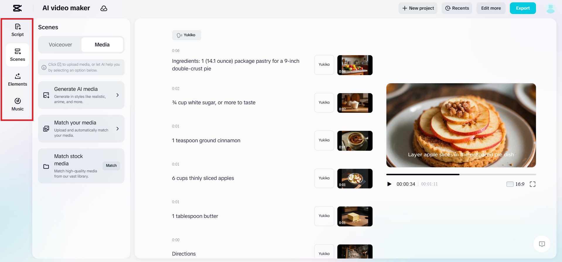 Crie automaticamente seu vídeo