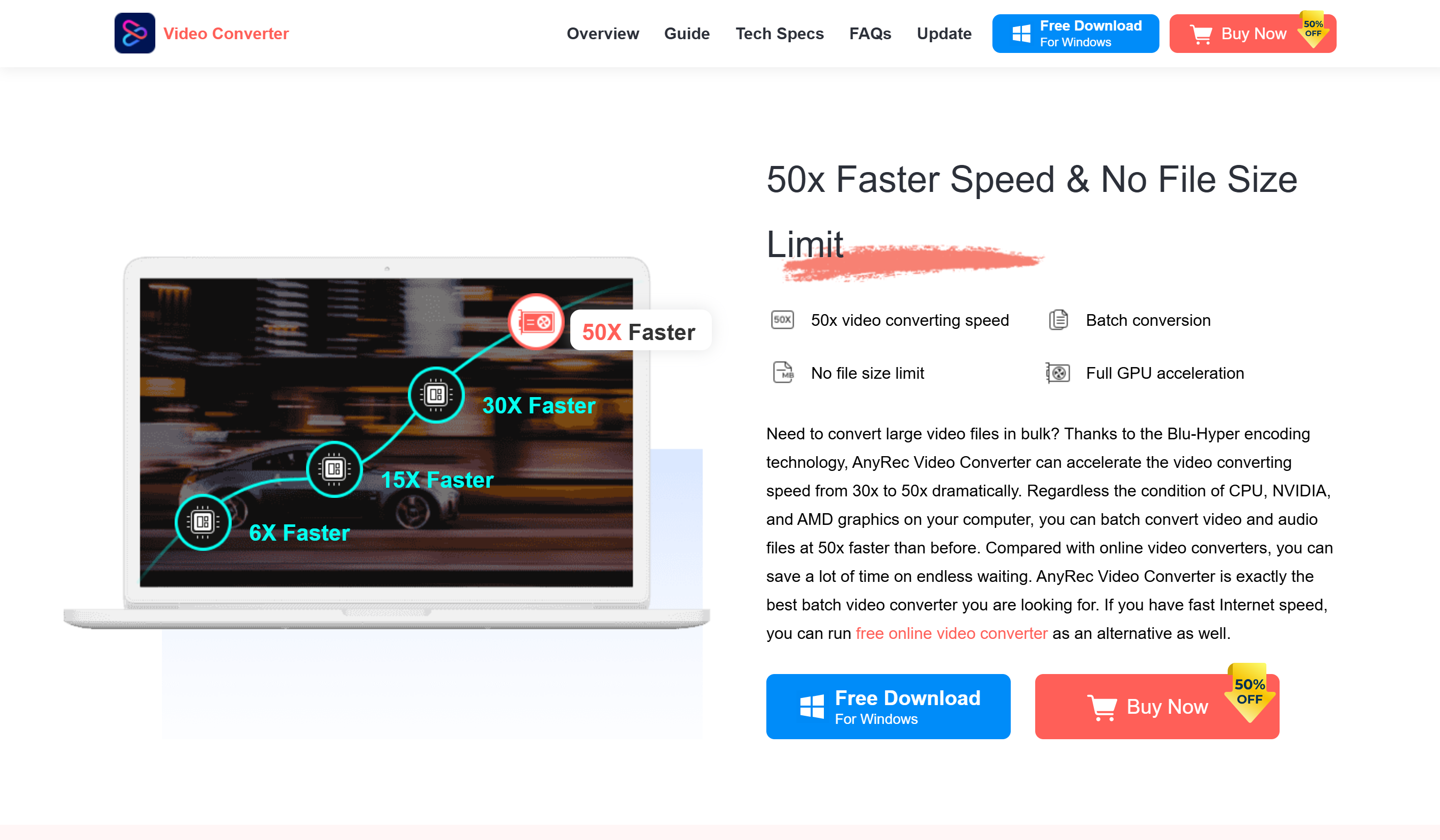 Schnittstelle des AnyRec Video Converter - eine weitere Möglichkeit, GIFs zu beschleunigen
