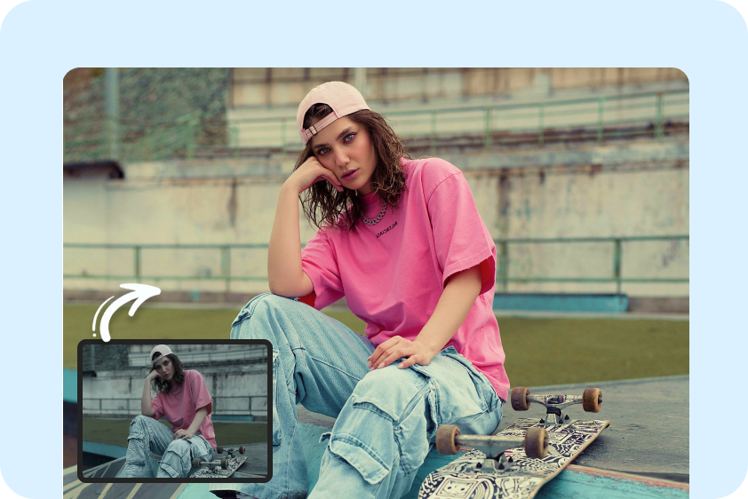 AI photo color correction for portraits