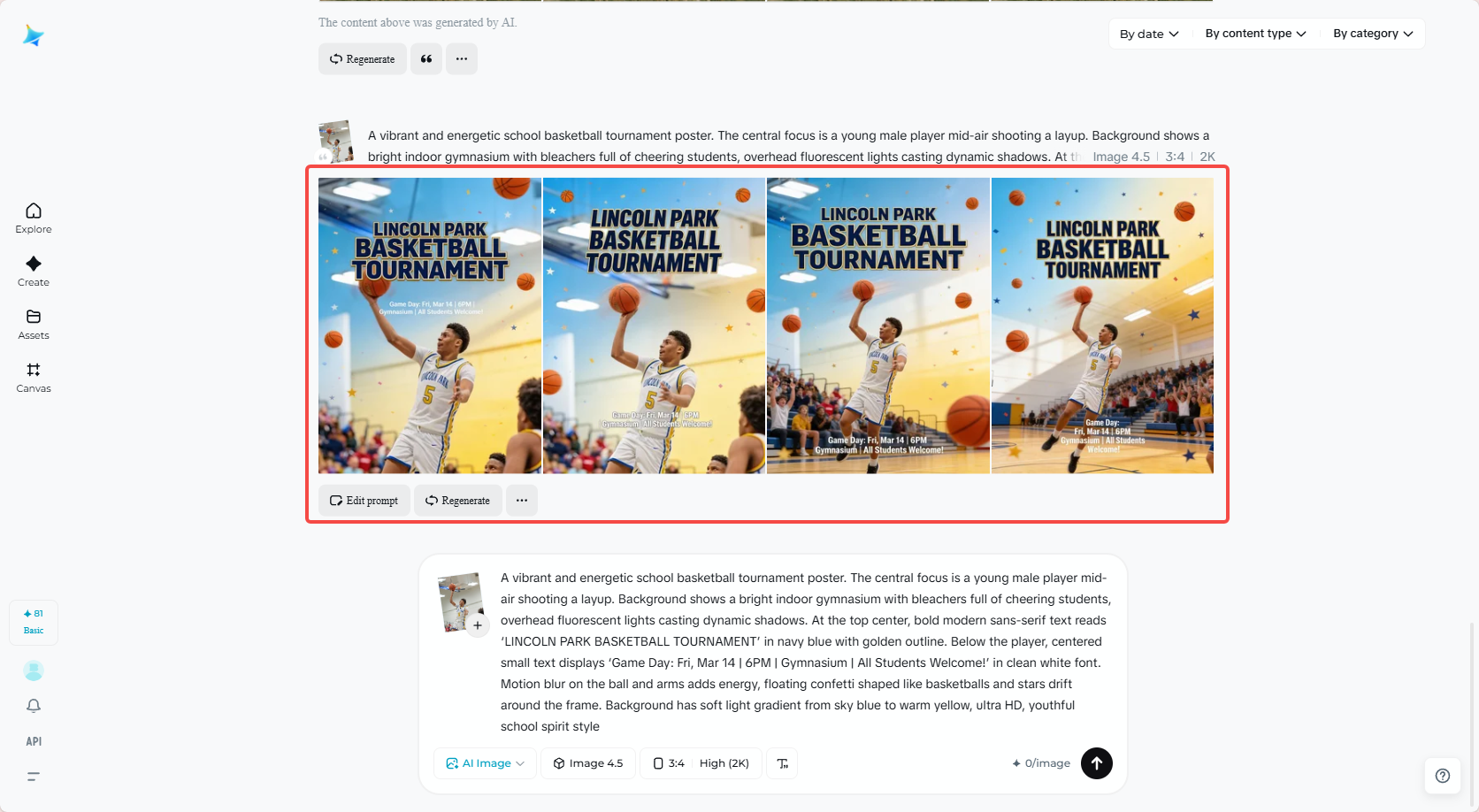 Create unique basketball posters instantly