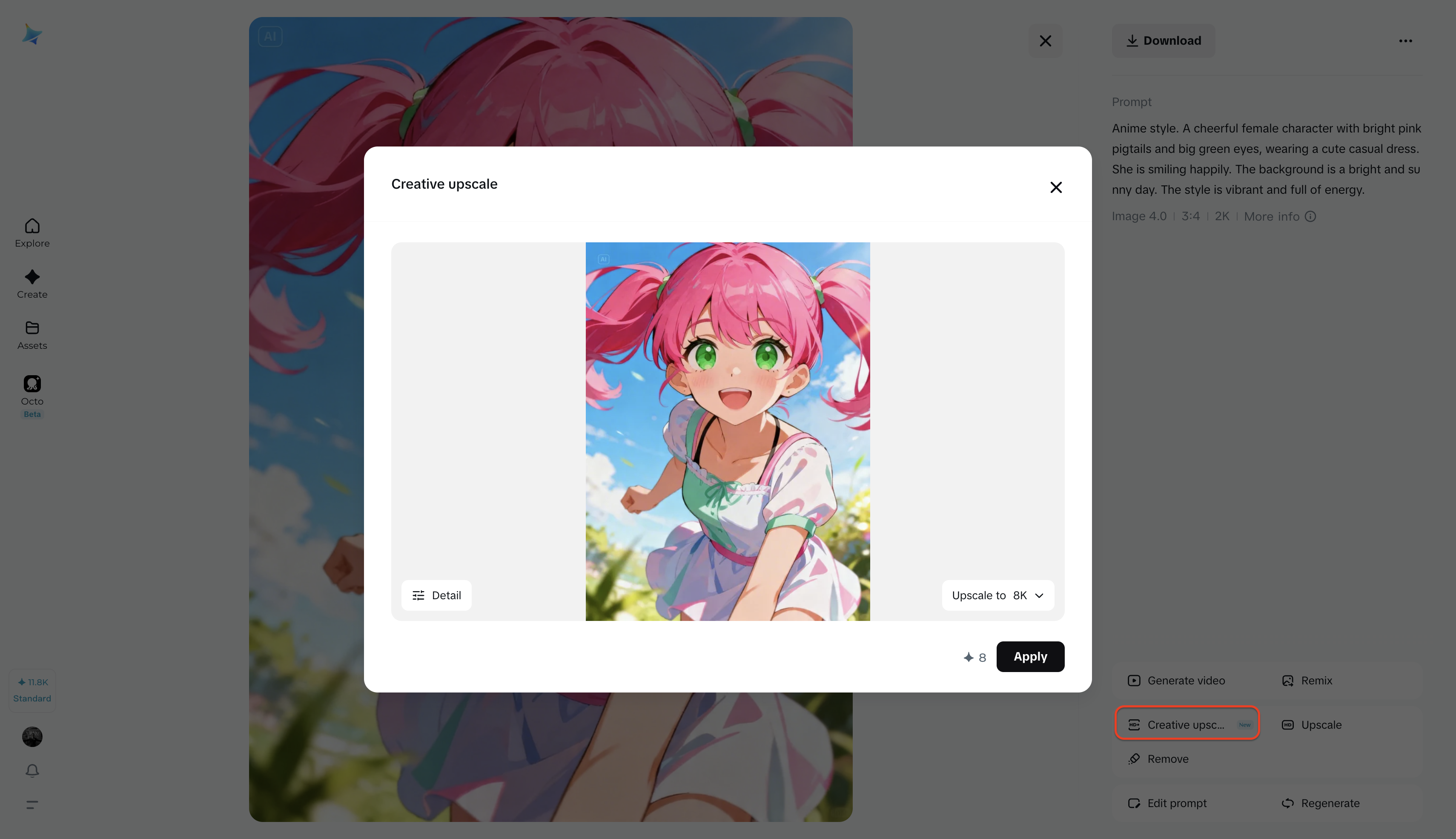 Creative upscale
