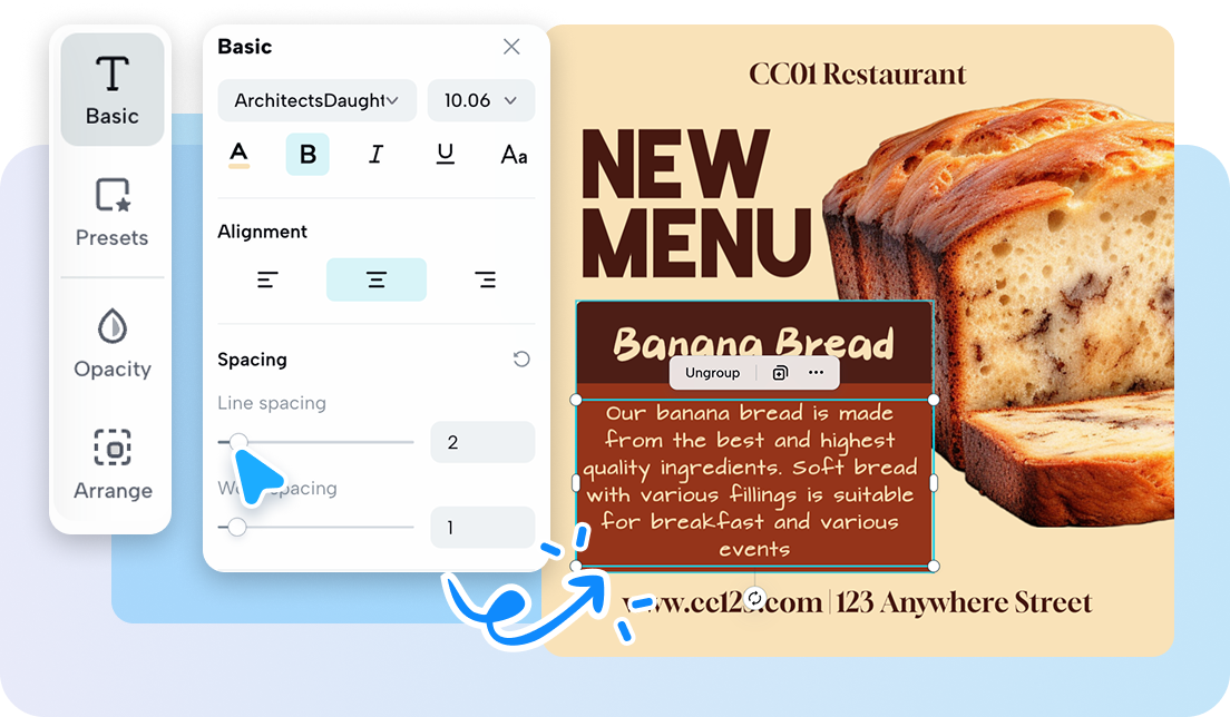 Customize text your way with easy tools