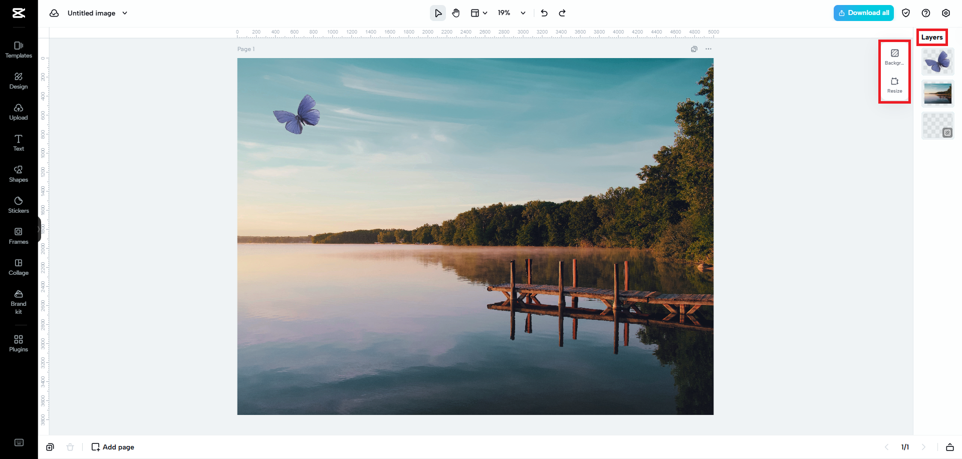 Resize, change background, or play with layers