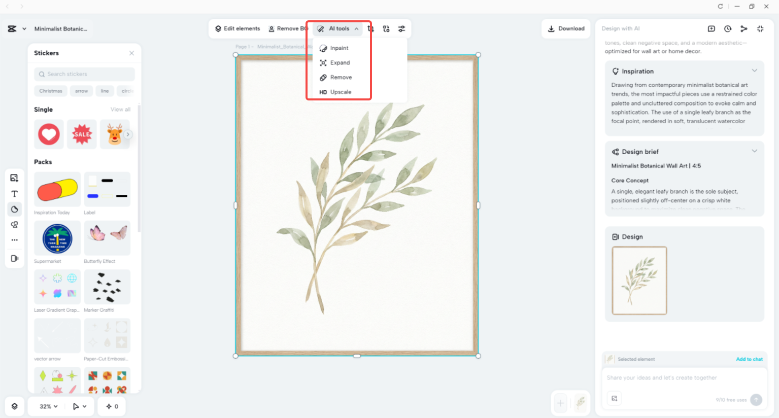 Enhance the image with AI tools