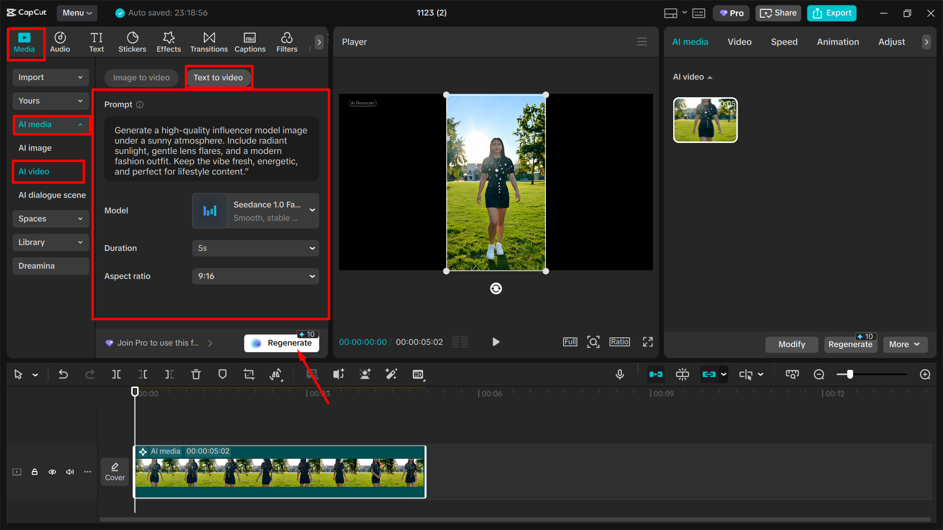 Converting text to video in CapCut