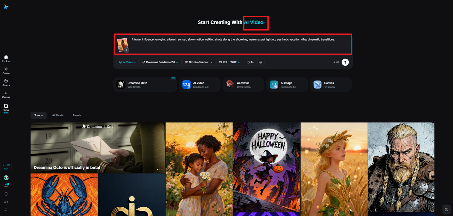Enter your video prompt and upload reference images