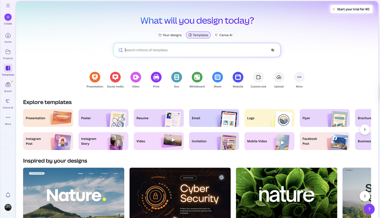 Canva interface
