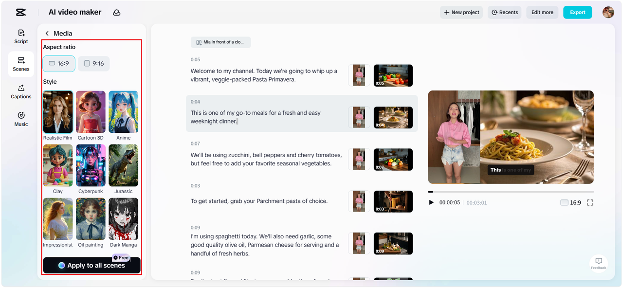 Generate AI media and apply to all