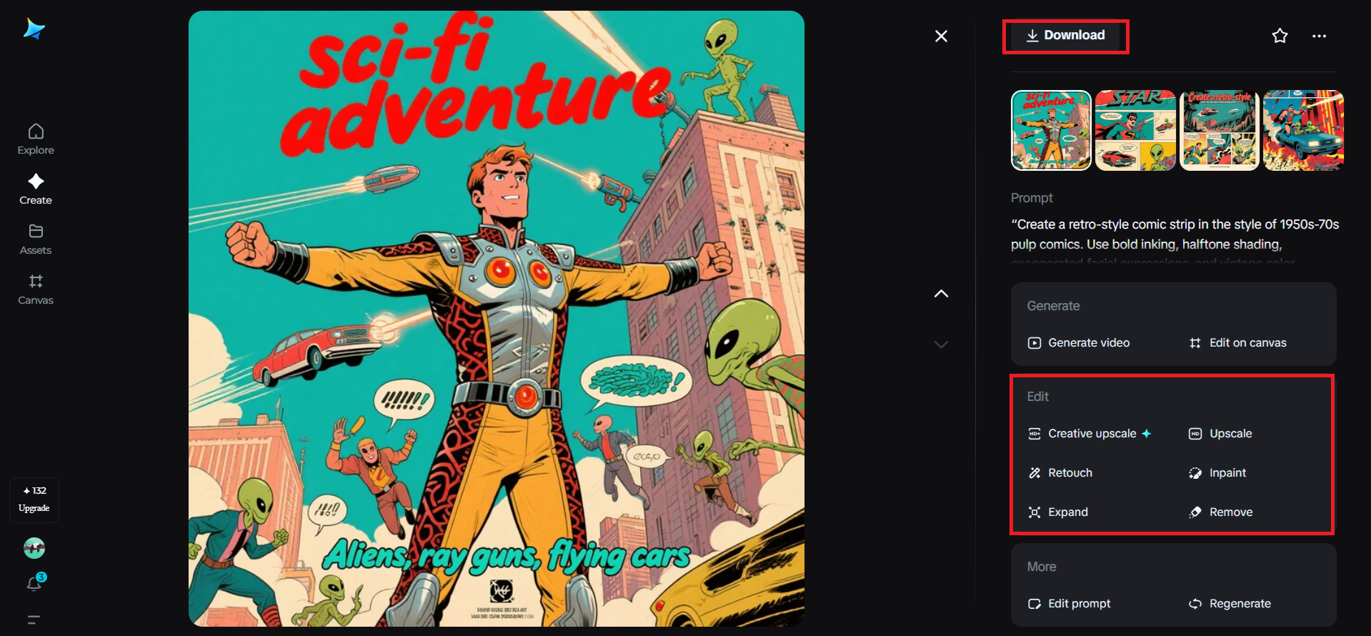 Download retro comic art