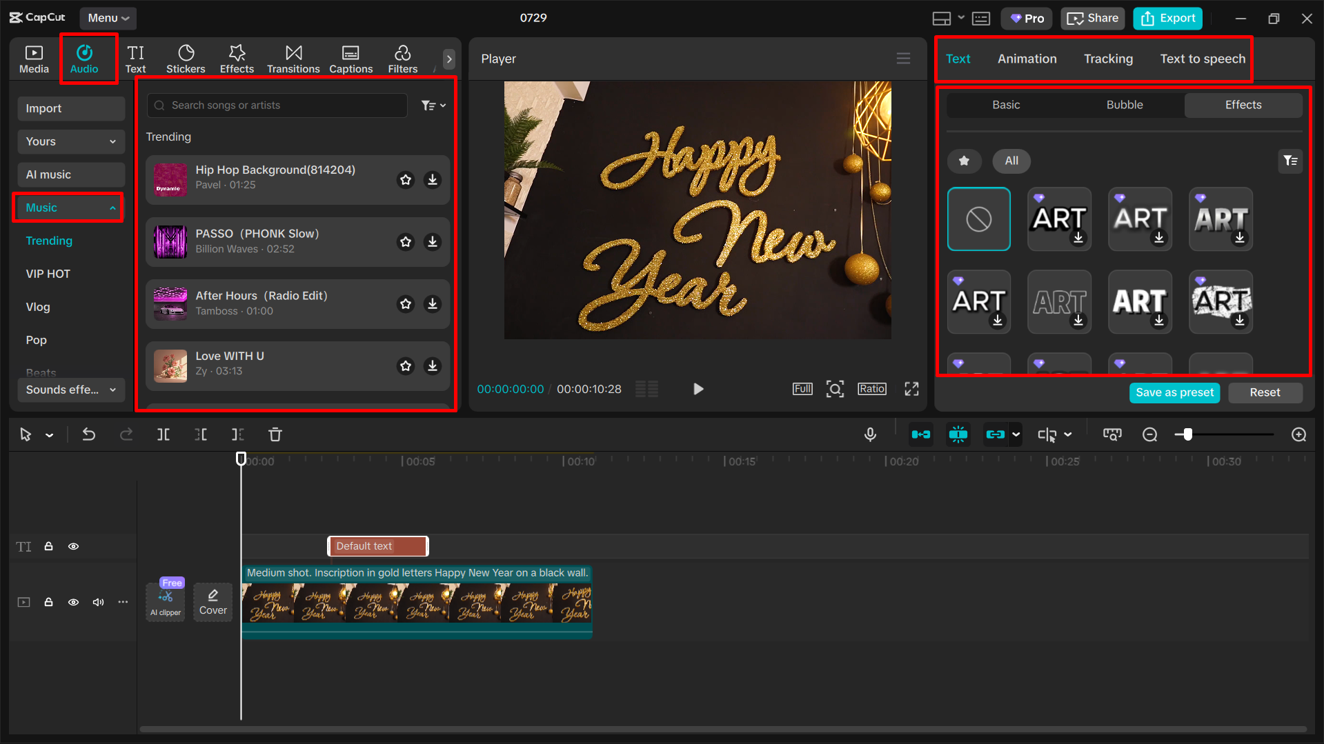 Налаштування відео в редакторі відео на робочому столі CapCut