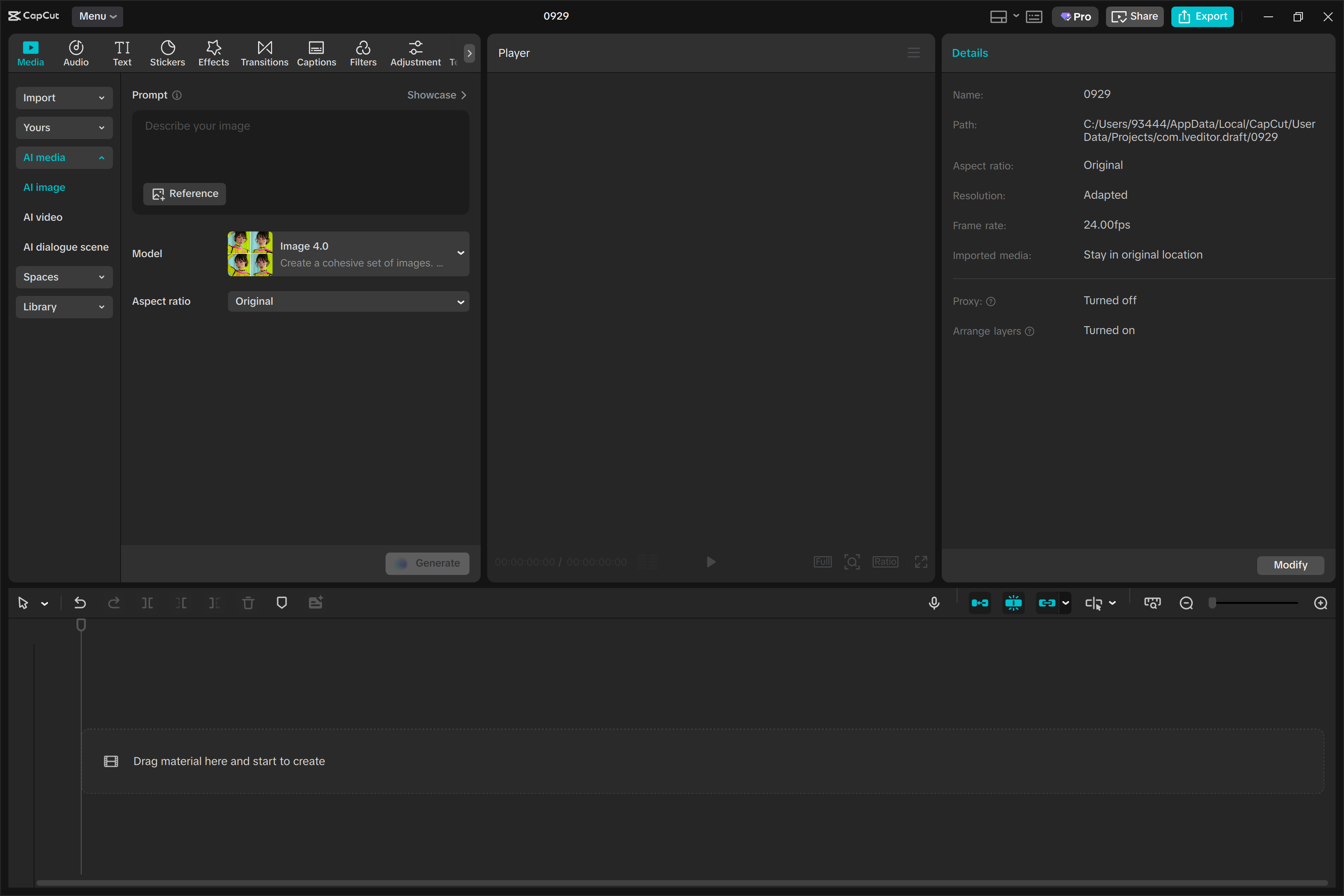 Launch the CapCut video editor