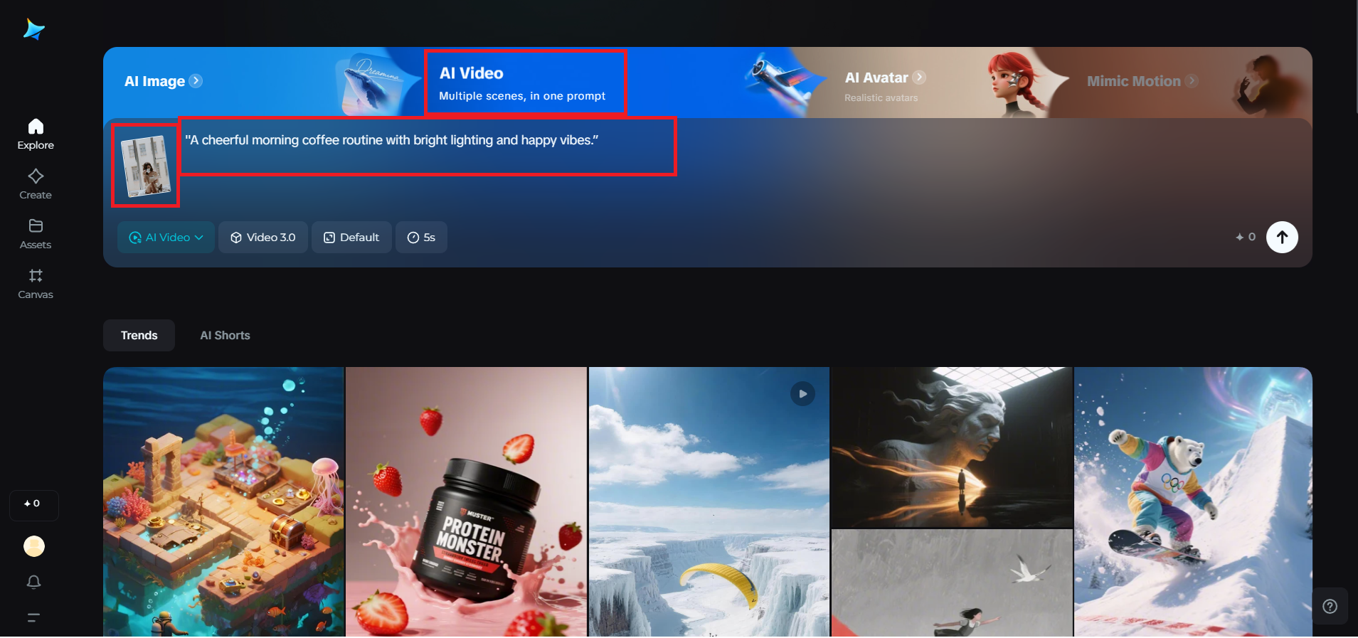 Upload text prompt and reference image