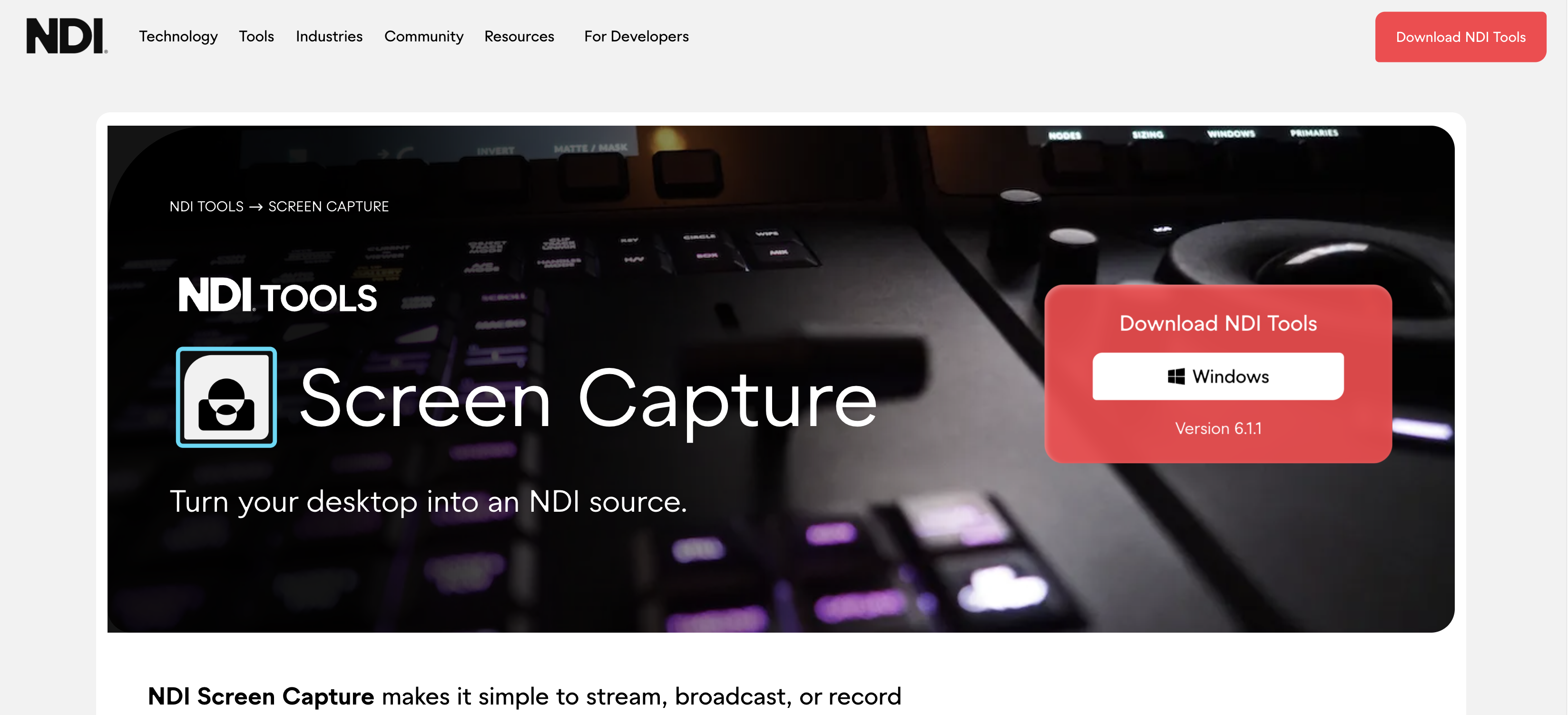 NDI Screen Capture