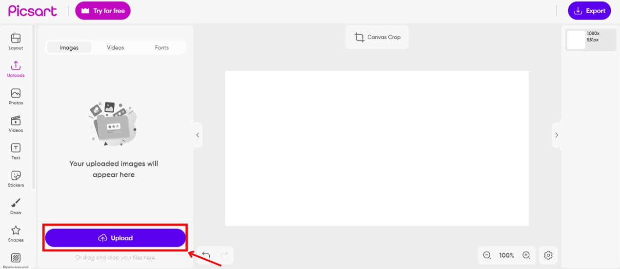 Select and upload