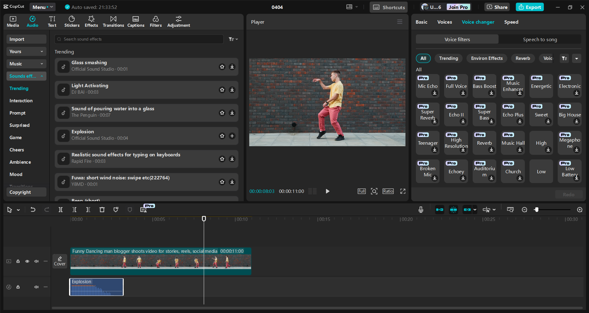 Interface of the CapCut desktop video editor - the best tool for adding music to videos