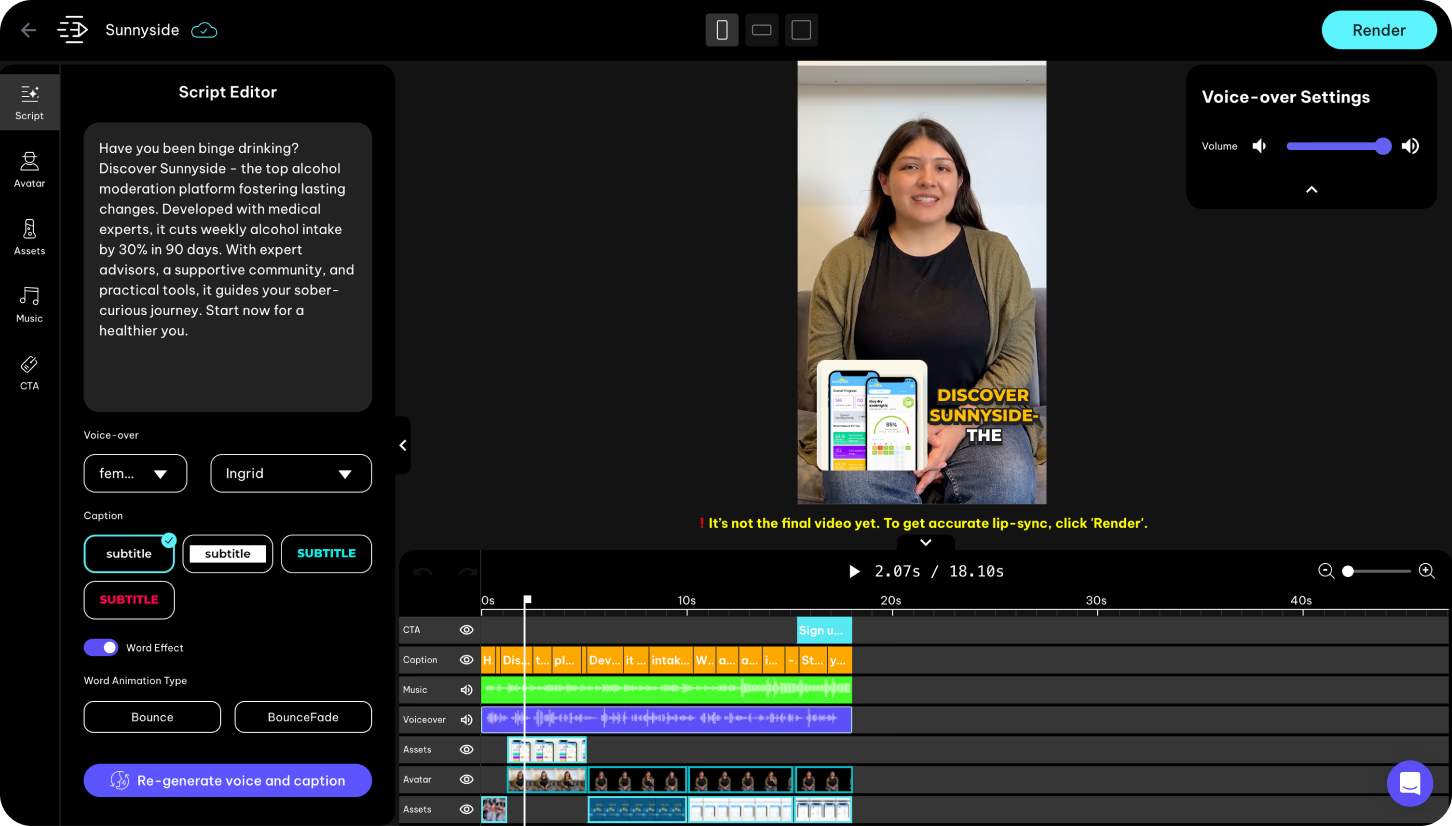 L'interface de Creatify AI - l'un des meilleurs générateurs de publicités vidéo avec IA