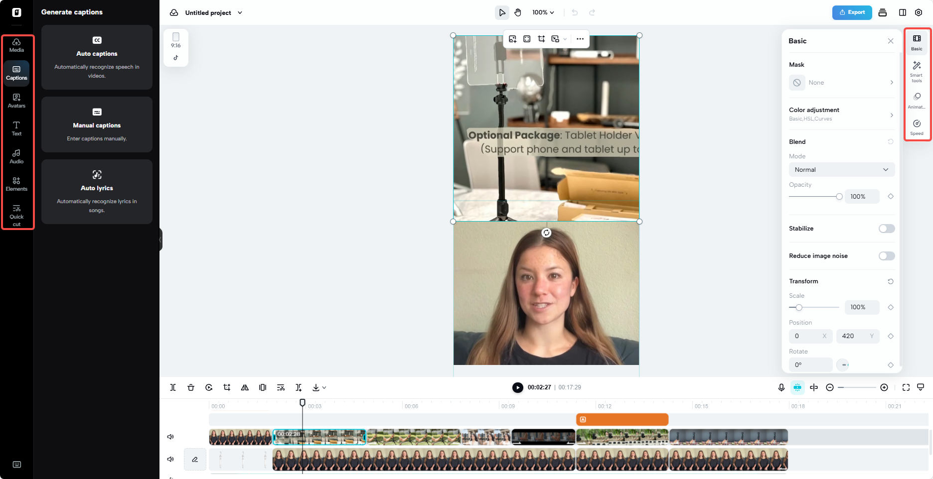 Powerful editing tools