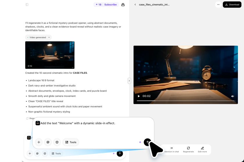 Step 2: Generate and refine your intro video