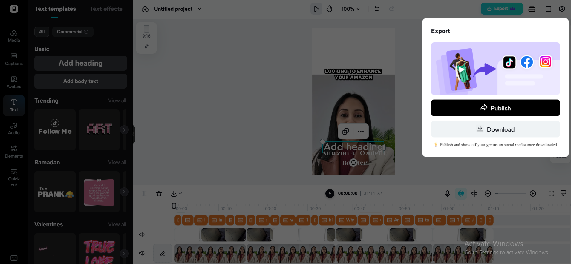 Export and share your videos
