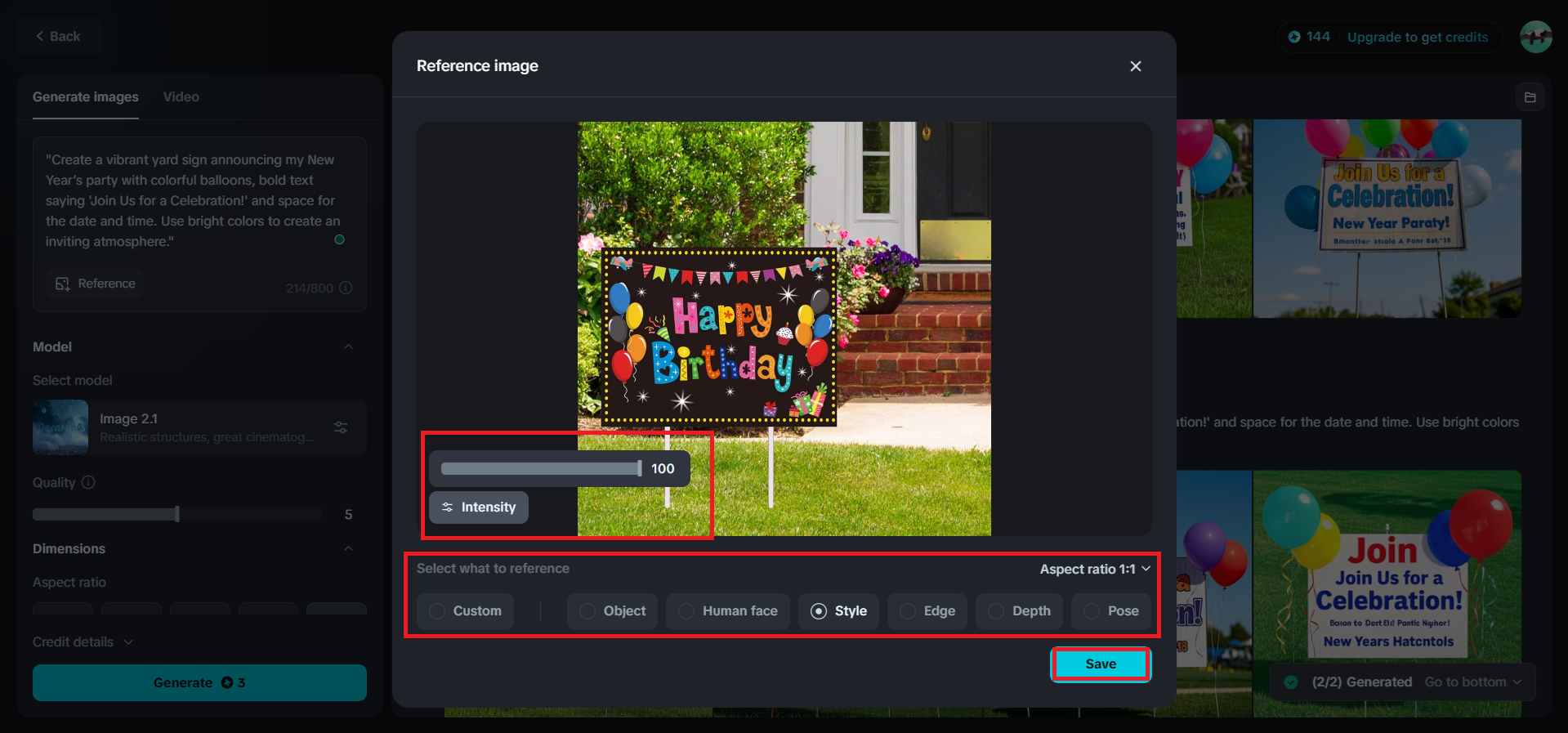 Adjust the settings of your reference photo