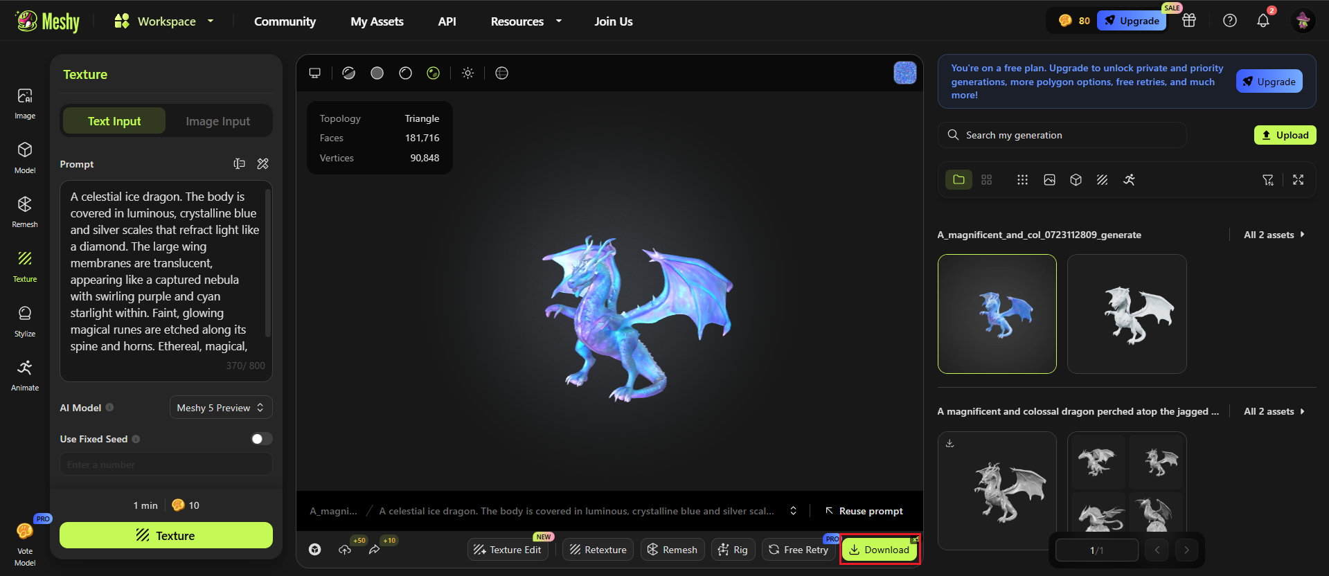 Meshy AI model maker