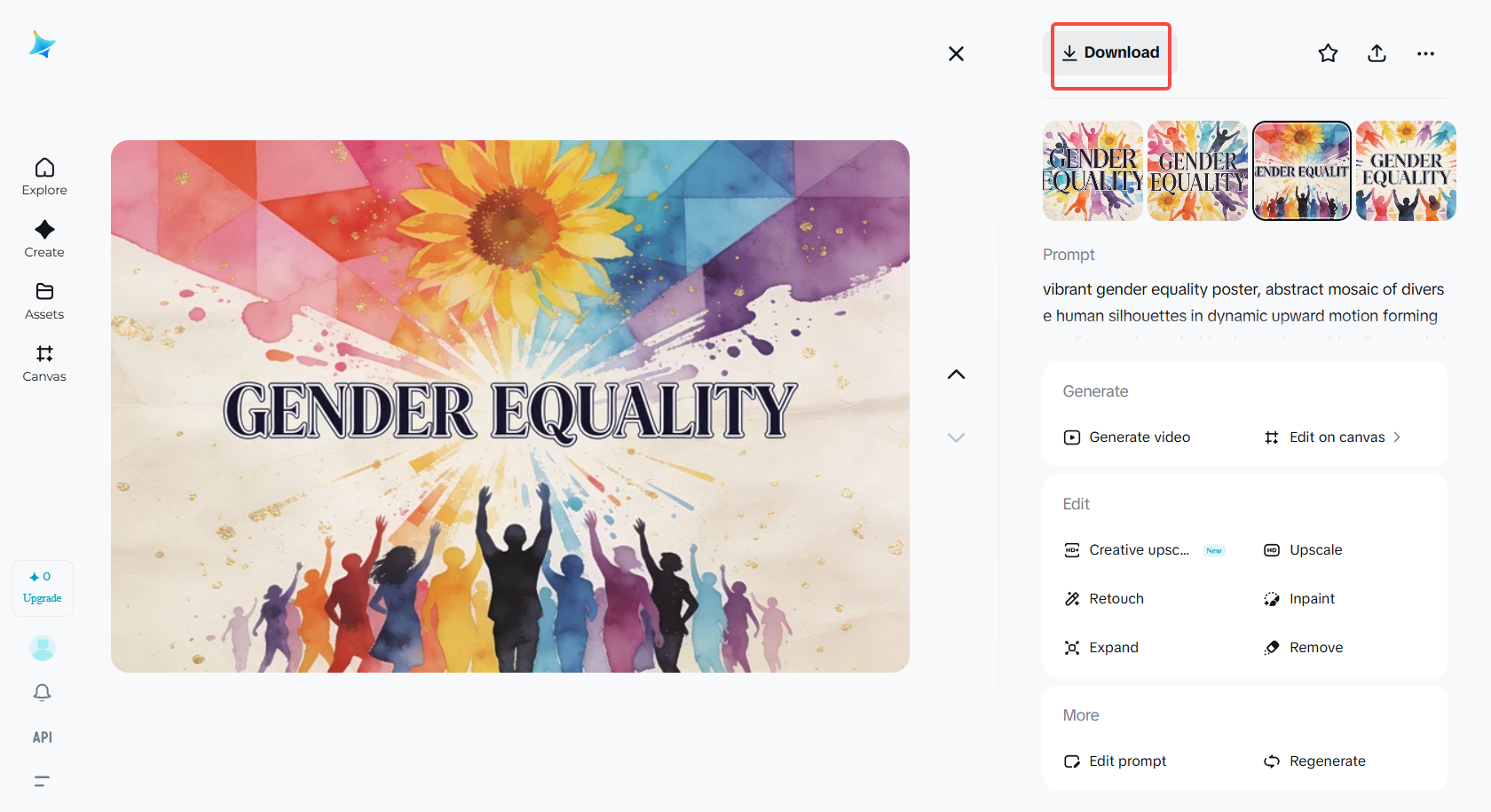 Download the gender equality poster