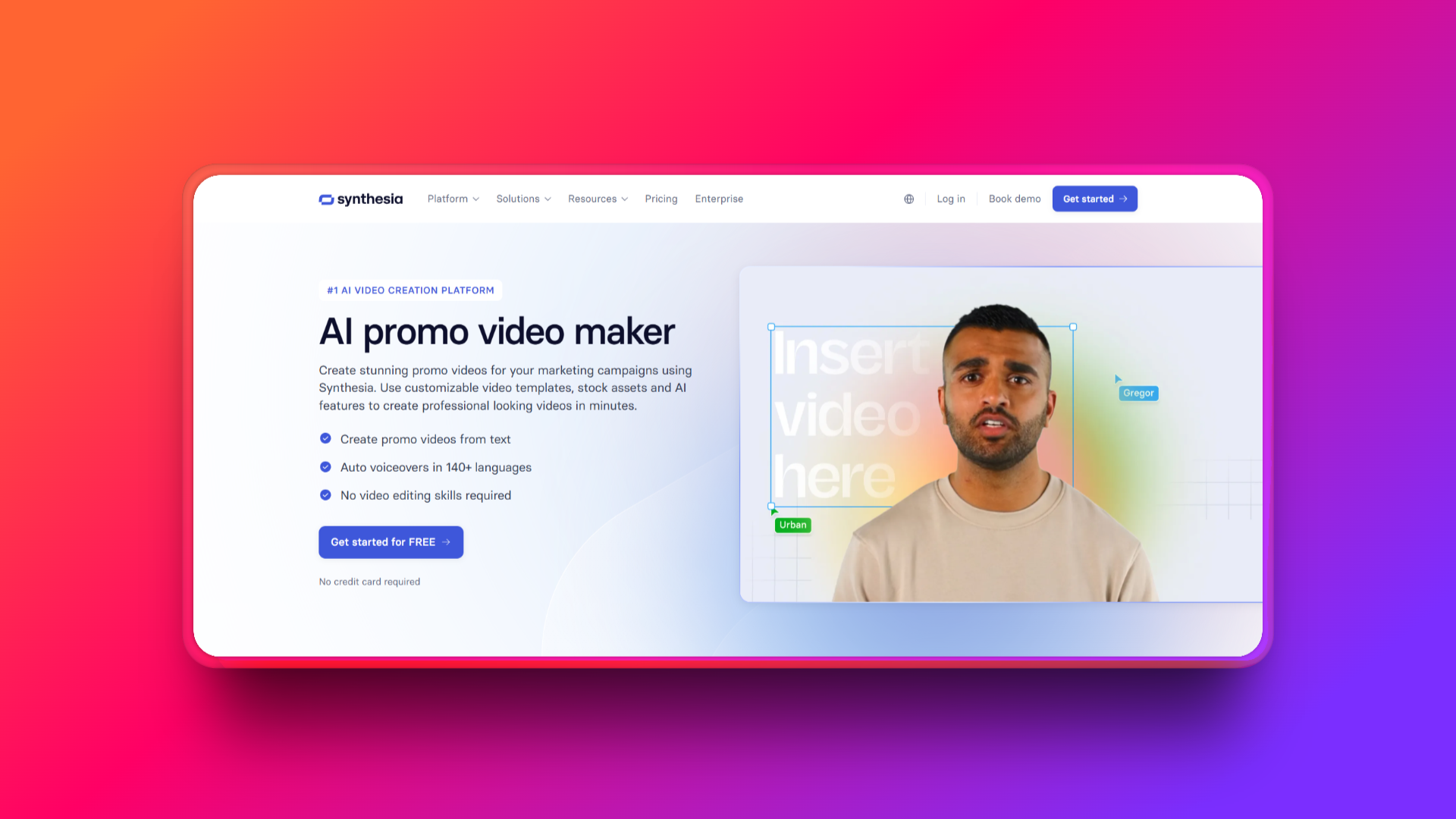 Synthesia's AI promo video maker