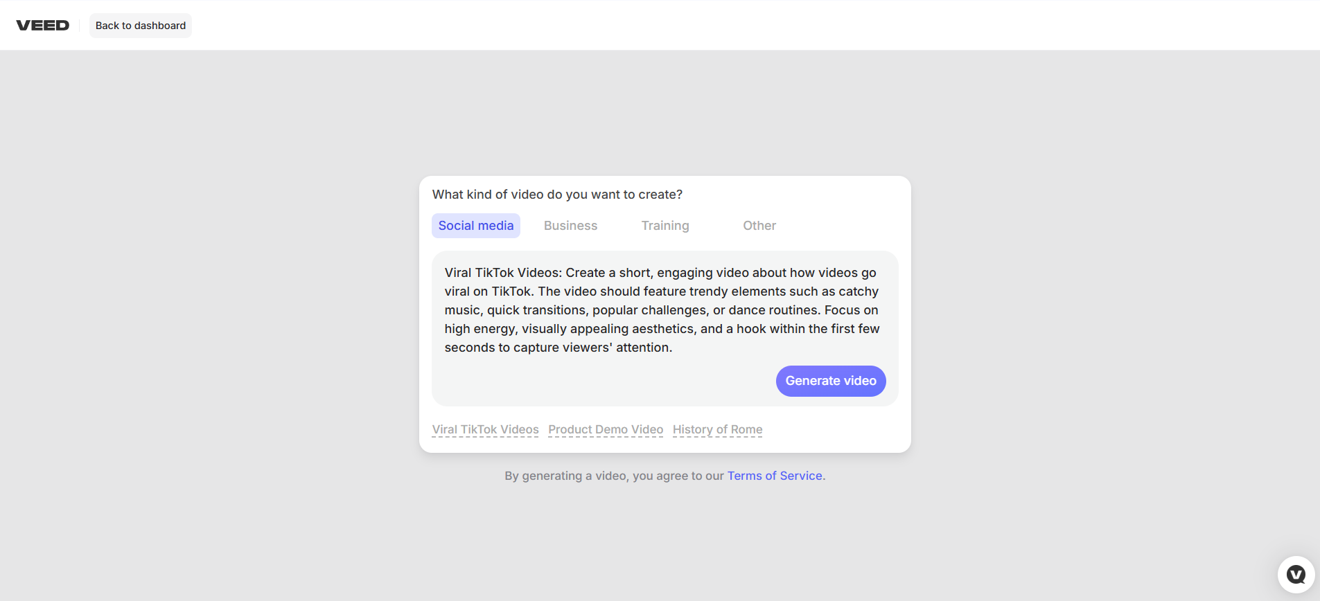 VEED.IO AI video generator