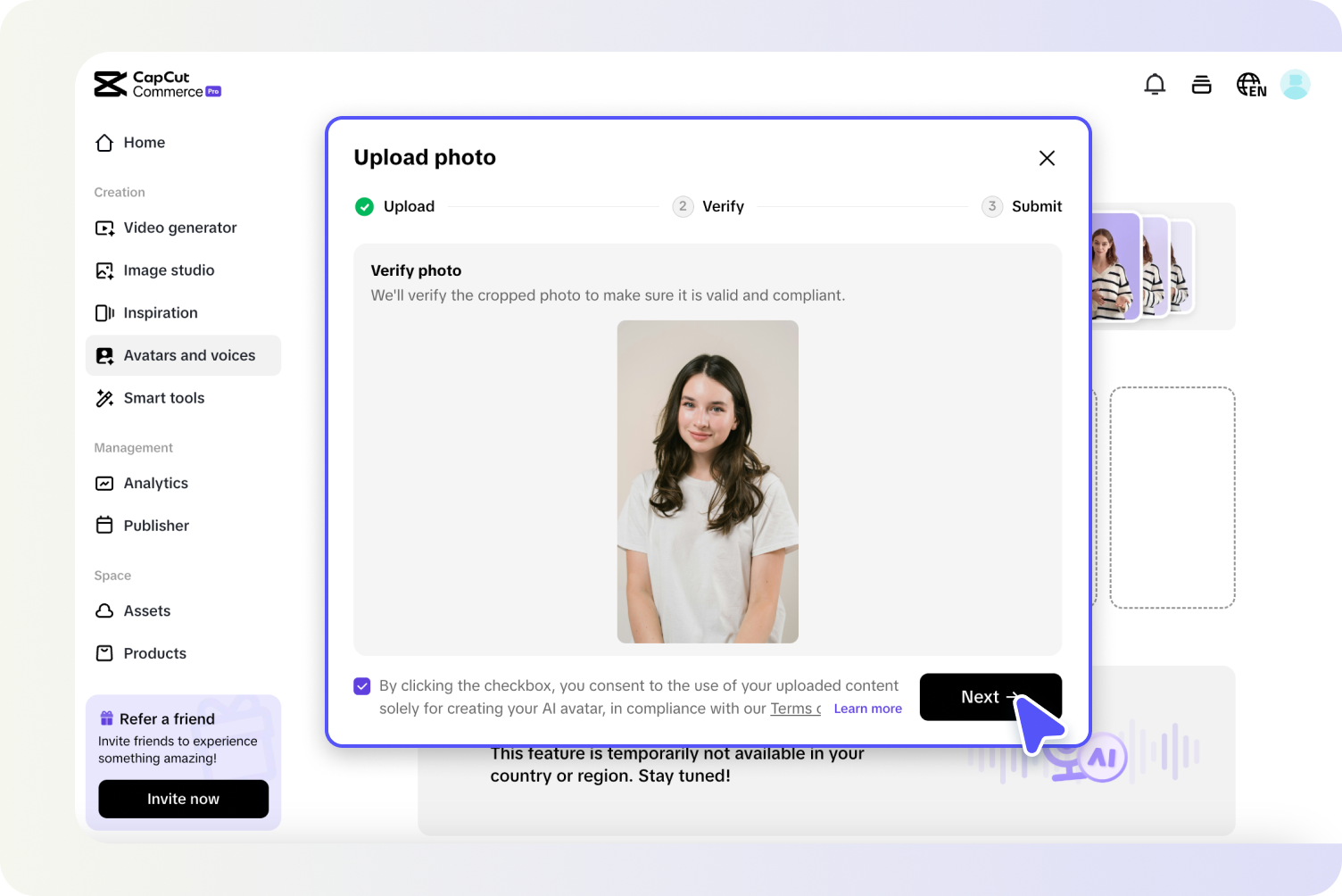 Fotoğrafınızı doğrulayın ve gönderin