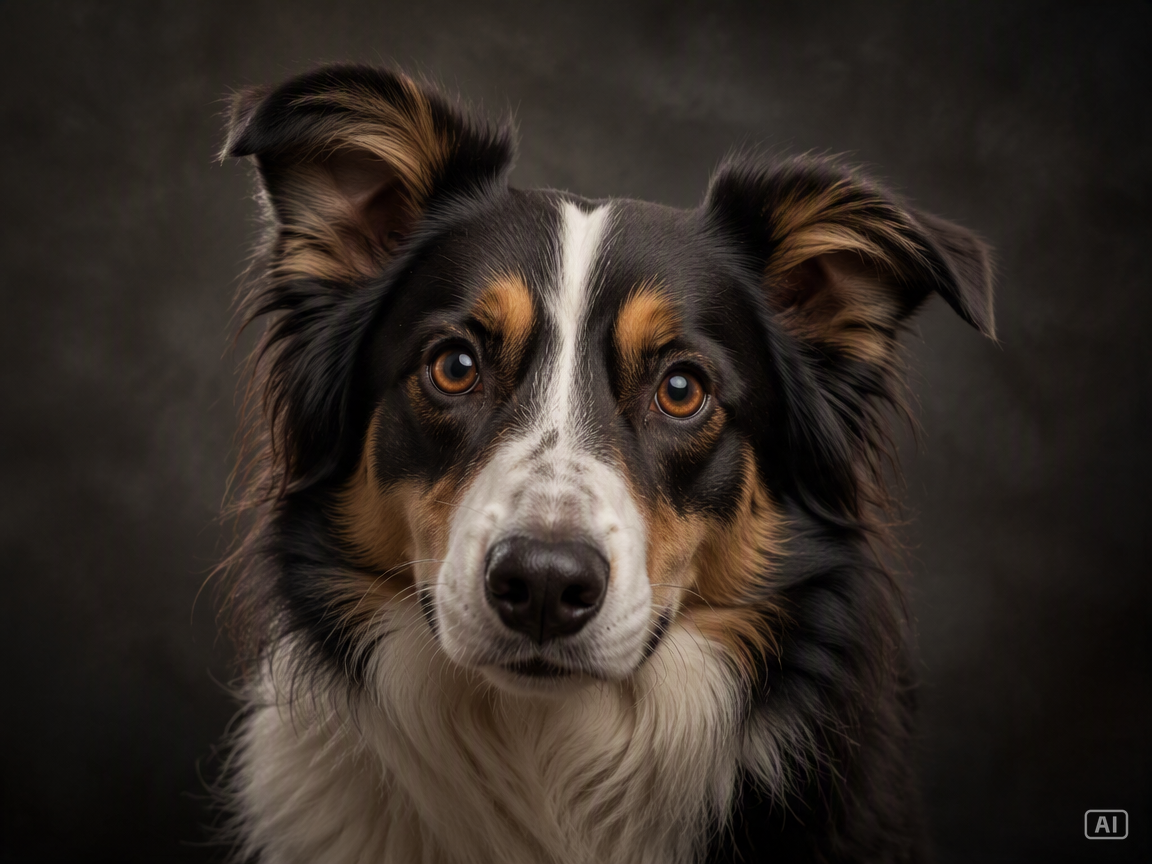 Dog poster studio portrait image generated by Pippit