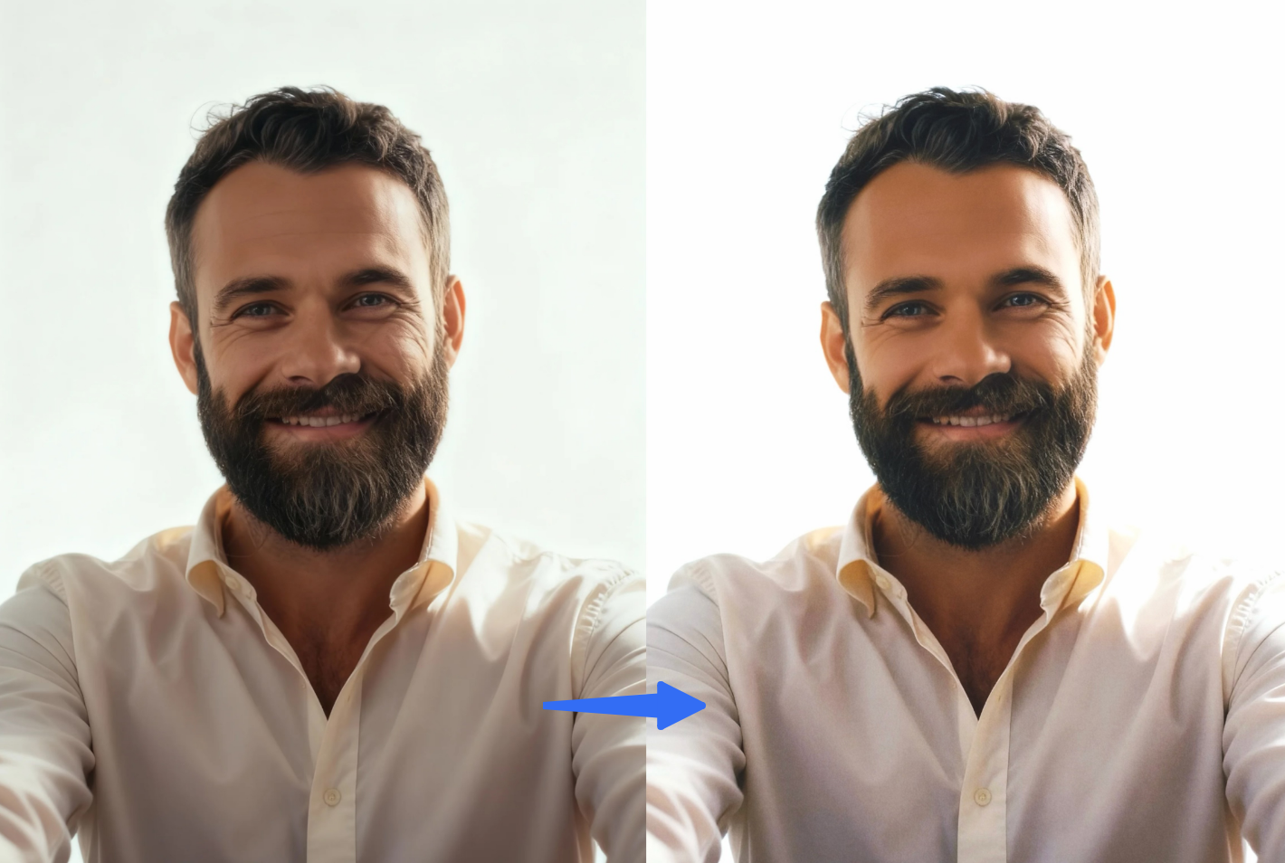 Herramienta de retoque para mejorar la claridad de los personajes faciales para una foto de perfil de WhatsApp