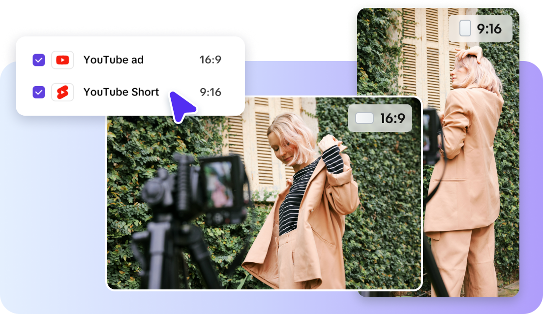 Pippit's multi-track video editor interface showing text layers with different sizes, colors, and styles to demonstrate typographic hierarchy in a video project, with a call-to-action highlighted.