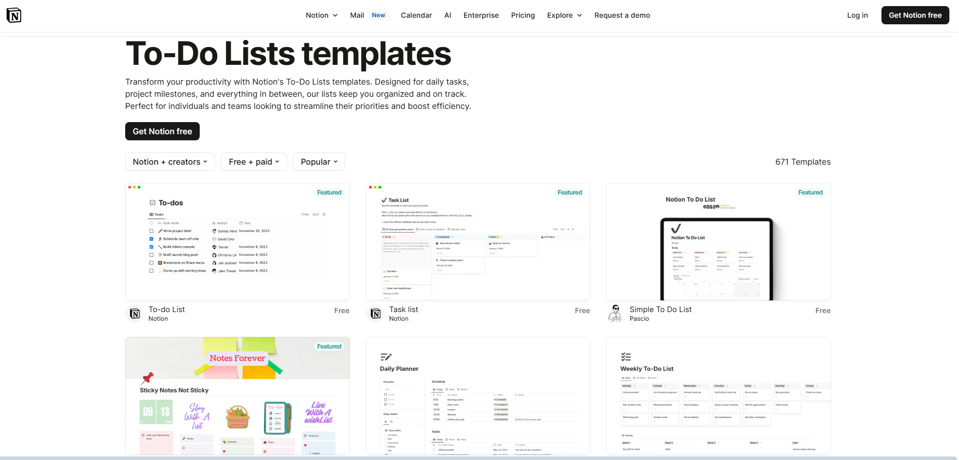 Notion to-do list templates