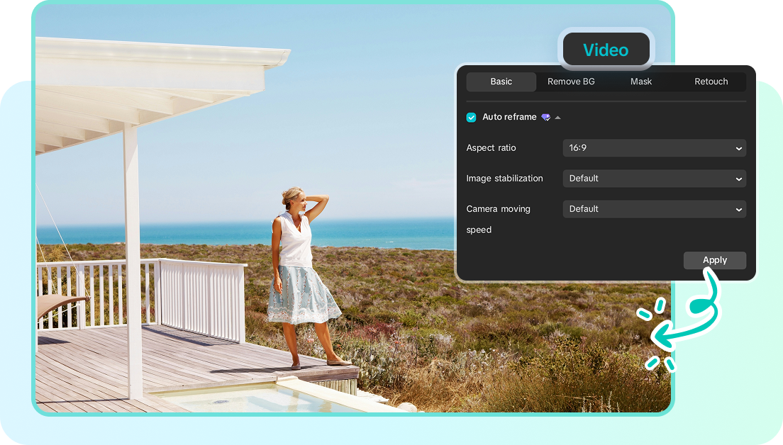 Auto-reframe with the CapCut video crop tool.