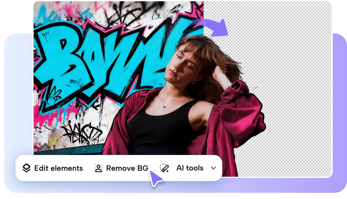 Background remover in CapCut's graffiti generator