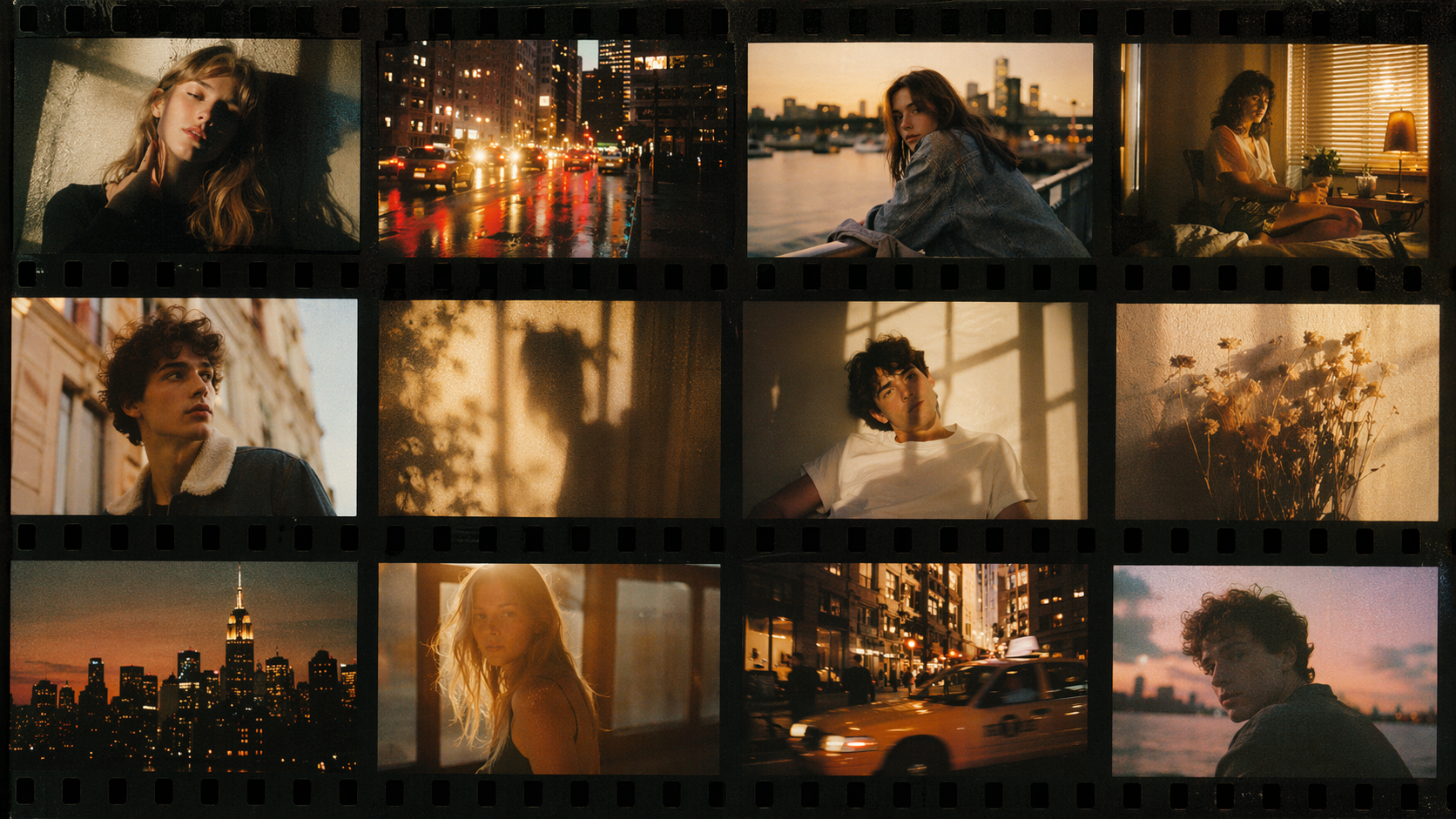 Dreamina Kodak Filmfilter Prompt Beispiel 6: Kontaktblatt Inspirierte Collage